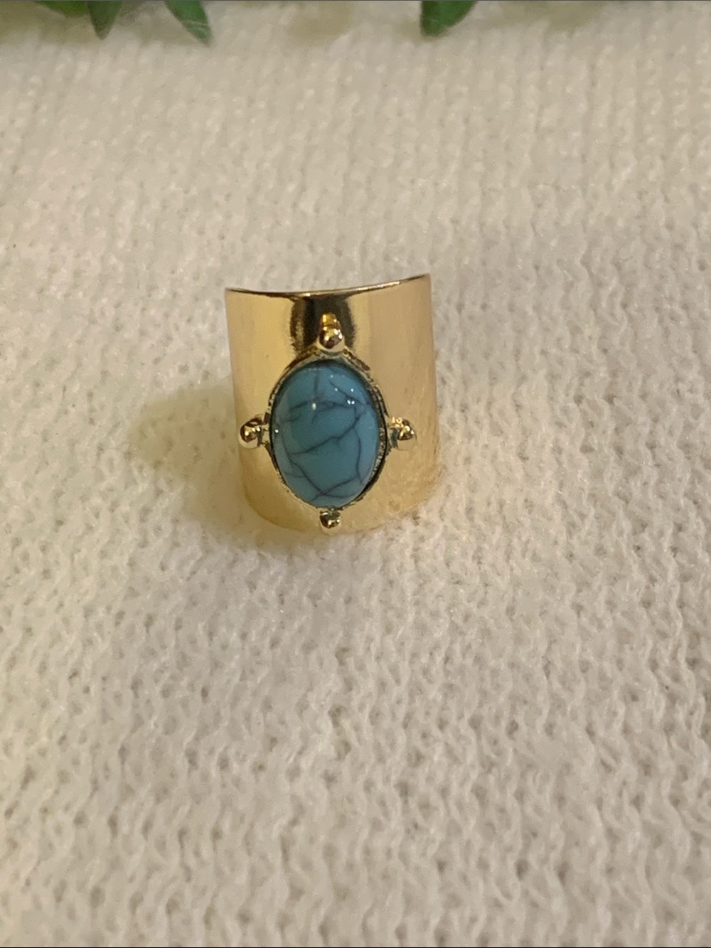 Gold Tone Adjustable Boho Ring